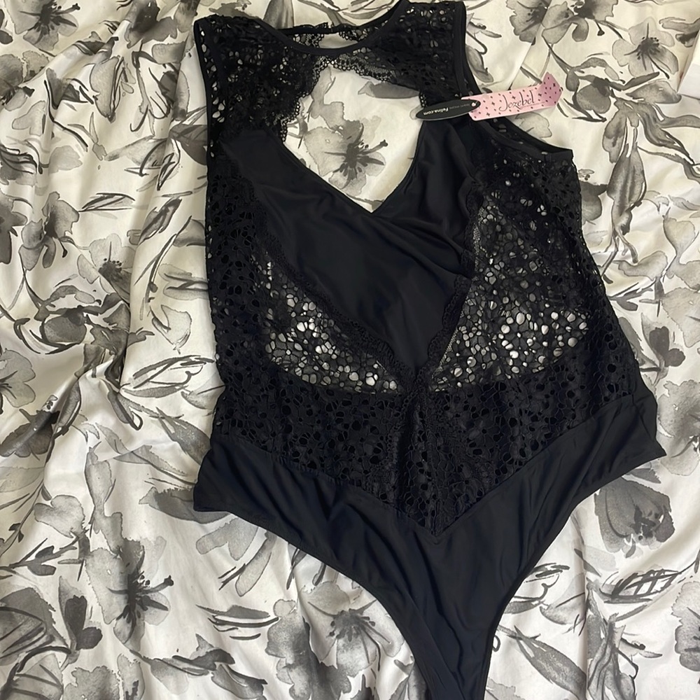 Lovers lane black bodysuit lingerie